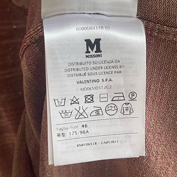 M Missoni Pink Multicolor Sleeveless Knit Sparkle Gold Threads Made in Italy 46 - Picture 6 of 8